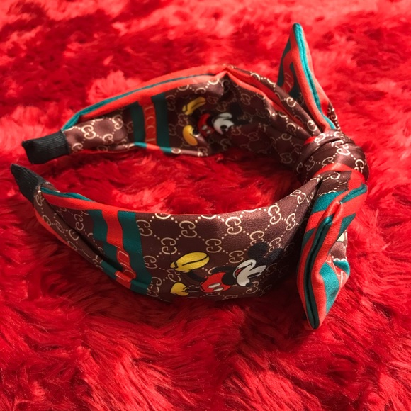 Beautiful stylish Disney Mickey Mouse/GG headband w/ bow. Burgundy. One size - Picture 2 of 9